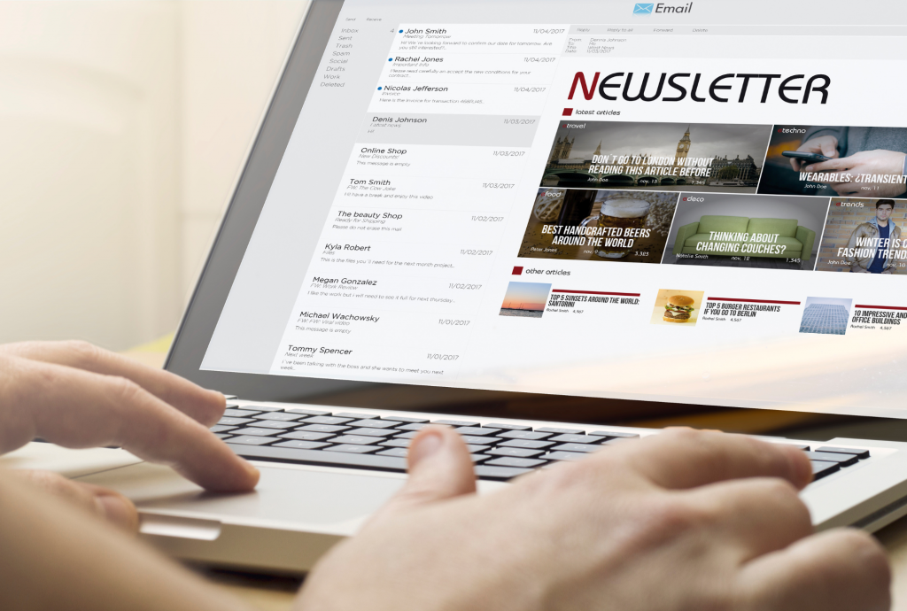 Person reading newsletter on computer | Unlock the Power of Personal Newsletters with Cloze CRM